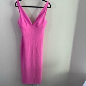 Amanda Uprichard Pink Nelly Midi Dress medium
